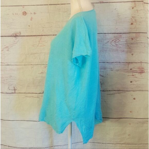 Eileen Fisher Linen Asymmetrical Hem Top Size Small - Picture 2 of 6